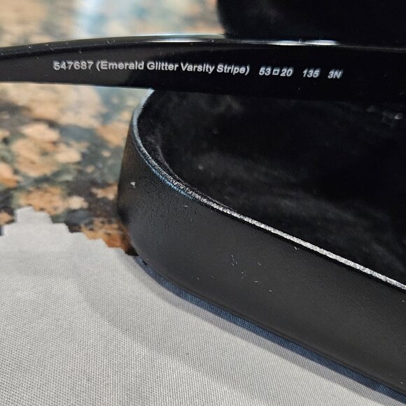 Coach Emerald Glitter Varsity Stripe Sunglasses - Picture 1 of 4